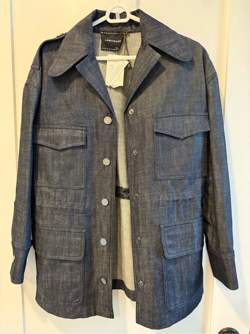 Longchamp Women’s Denim Field Jacket - Size 36R/ US size 4-6 NWT